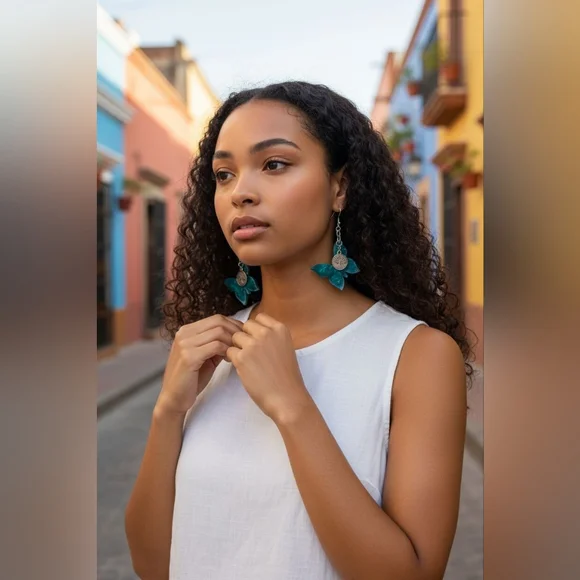 Handmade Soul's Journey Tree of Life Butterfly Earrings - Picture 2 of 3